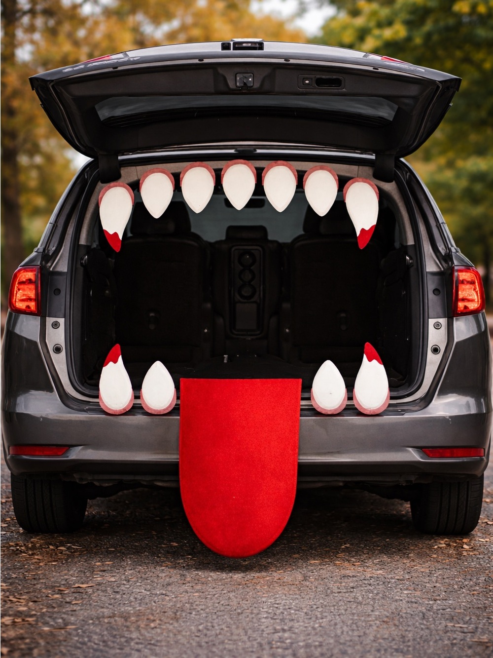 Red Monster Trunk Tongue and Teeth Holiday Car Decor